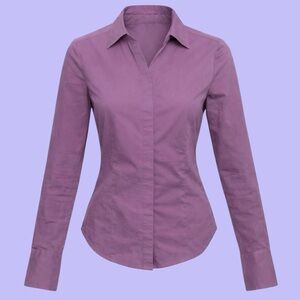 Jacob Early 2000s Y2K Muted Pastel Purple Button-Down Shirt